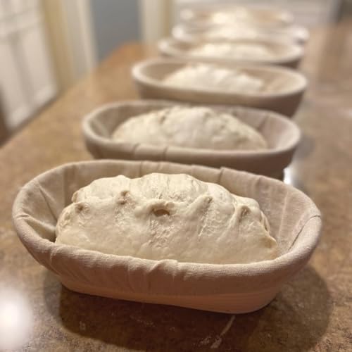 Banneton 10-Inch Rattan Proofing Basket Set Durable Versatile for Sourdough