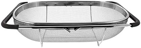 Makerstep Over the Sink Colander Strainer Basket Stainless Steel