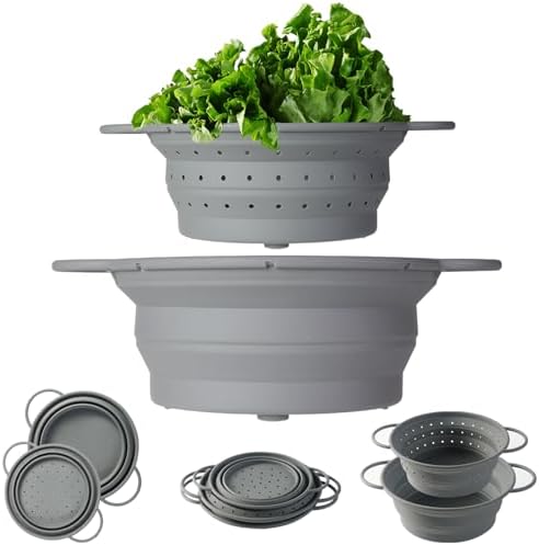 Multi-functional Silicone Colander Set with BPA-Free Collapsible Bowls