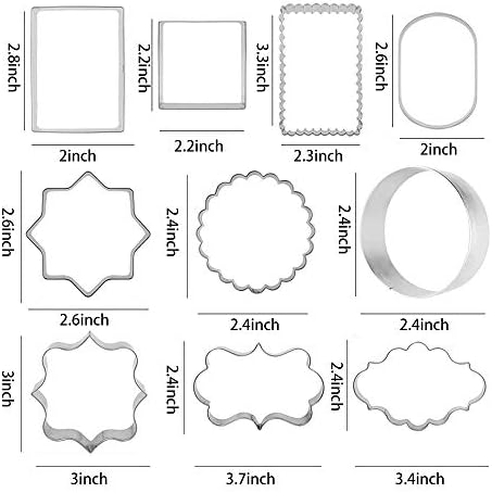 10-Piece Plaque Frame Cookie Cutters Set
