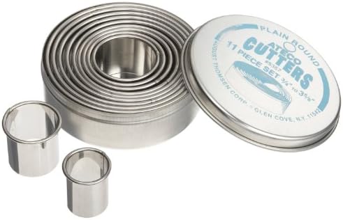 Professional Set of 11 Stainless Steel Round Cutters for Pastry and Cooking
