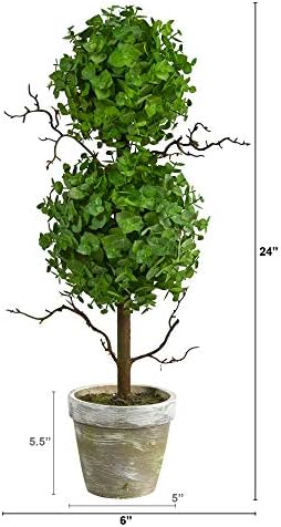 2ft Eucalyptus Double Ball Topiary Artificial Tree Nearly Natural
