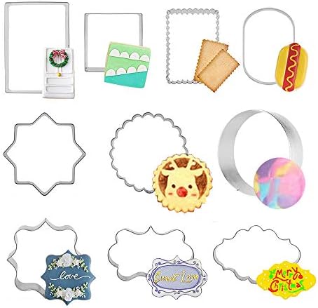 10-Piece Plaque Frame Cookie Cutters Set
