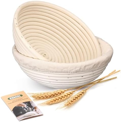 Sourdough Bread Proofing Basket with Liner - Premium Natural Rattan for Perfect Loaves