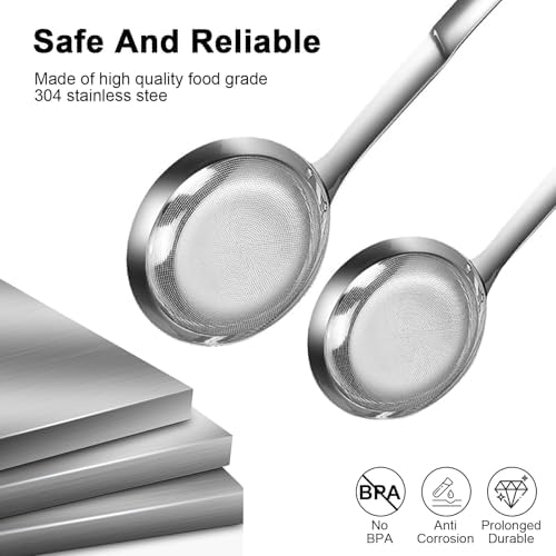 Fine Mesh Stainless Steel Colander with Handle for Kitchen