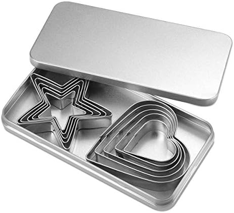 10-Piece Cookie Cutters Set stainless steel Heart Star