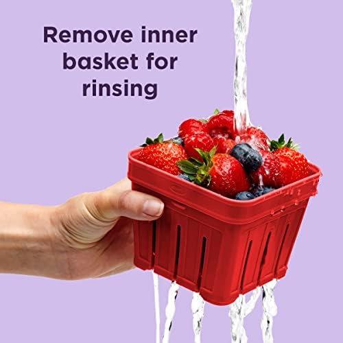 Chefn Bramble Berry Basket Colander 1-Quart Cherry