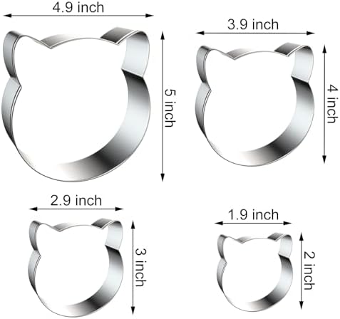Stainless Steel Cat Face Cookie Cutters Set