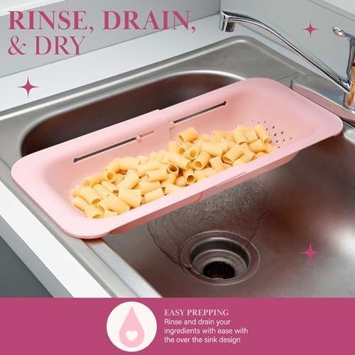 Paris Hilton Pink Expandable Colander with BPA-Free Handle