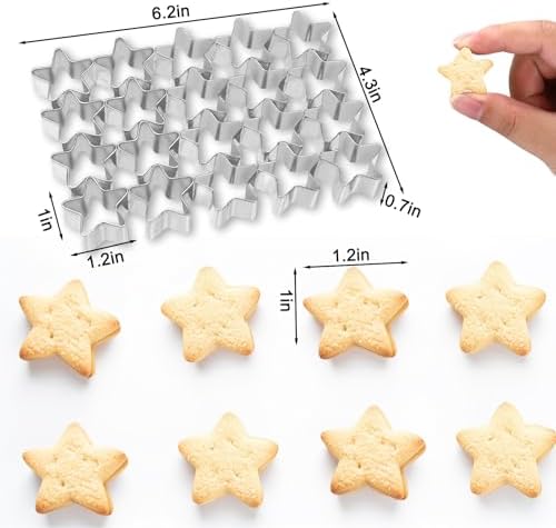 AIERSA Star Cookie Cutter 20 Cavities Mini Metal for Baking Happiness