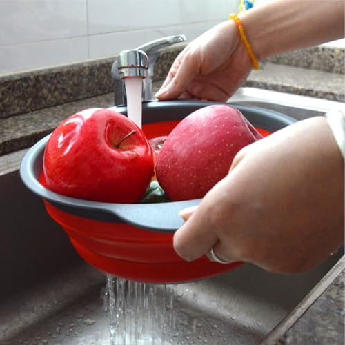 Fast-Draining Silicone Collapsible Colander Set