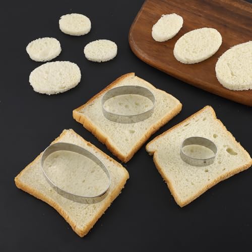 Oval Cookie Cutter Set - 5 4 3 2 Inch - Stainless Steel