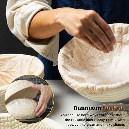 Sourdough Proofing Baskets Set of 2 - Perfect for Baking