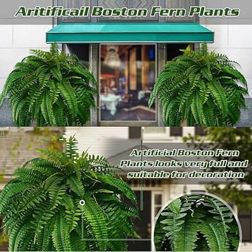 Maddowk Artificial Ferns UV Resistant Lifelike Artificial Boston Fern