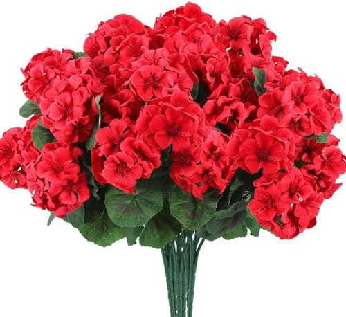 Hananona Artificial Geranium Flowers for Outdoors