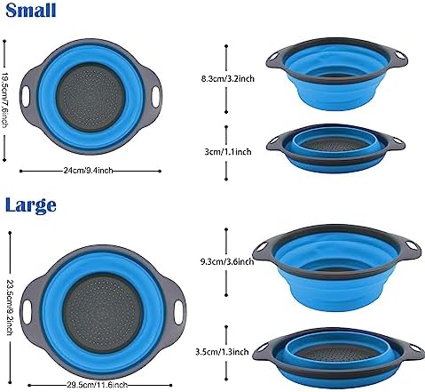ABSOK Collapsible Colander Set Blue