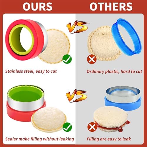 48 Pcs Sandwich Cutter for Kids - Food Grade Stainless Steel PP
