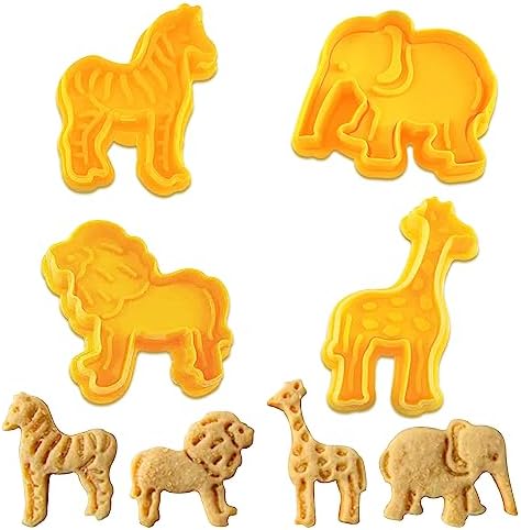 4 Piece Animal Cookie Cutters Zoo Animals Perfect for Baking Attempts