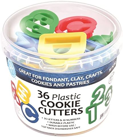 RM International Alphabet and Number 15 Cookie Cutters 36-Piece Bucket