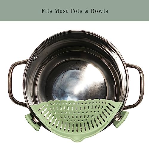 The Silicone Kitchen Clip-On Strainer Set Heat-Resistant BPA-Free 2-Pack
