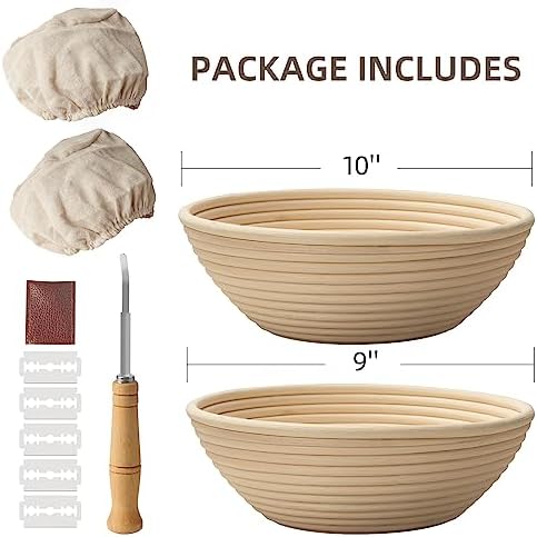 Kikcoin Banneton Proofing Baskets Set of 2