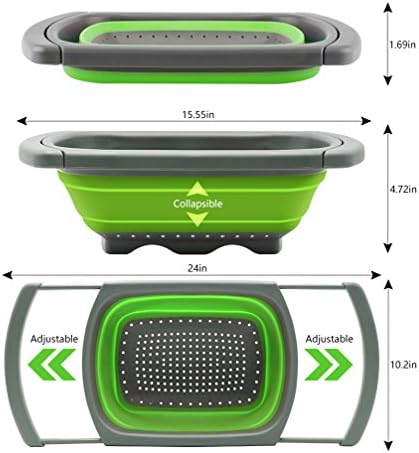 QiMH 6 Quart Collapsible Colander with Extendable Handles
