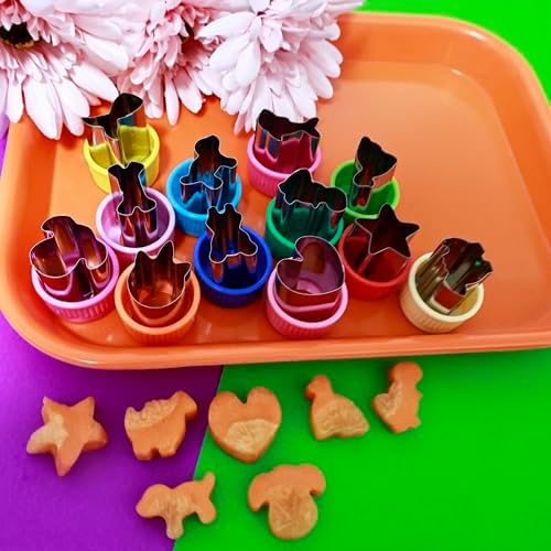GELIFATLE 12-Piece Vegetable Cutter Set for Kids Animal Shape Food Cutters