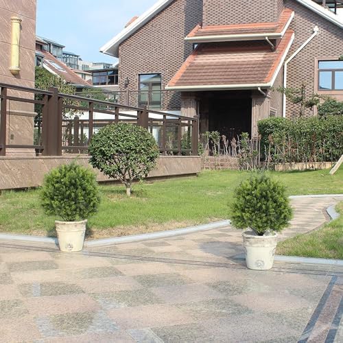 The Bloom Times 2ft Artificial Topiary Ball Trees Outdoor Set of 2