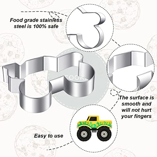 6-Piece Truck Cookie Cutters Set for Party Favors and Baking