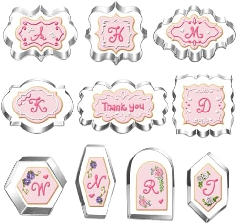 Large Plaque Cookie Cutter Set 10 Piece 4 Inch Dishwasher Safe