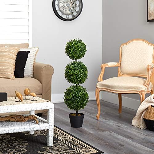 Stunning 3ft Artificial Triple Ball Boxwood Topiary IndoorOutdoor