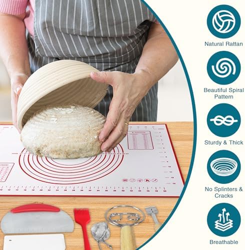 AliggbentSourdough Baking Kit with Banneton Proofing Baskets