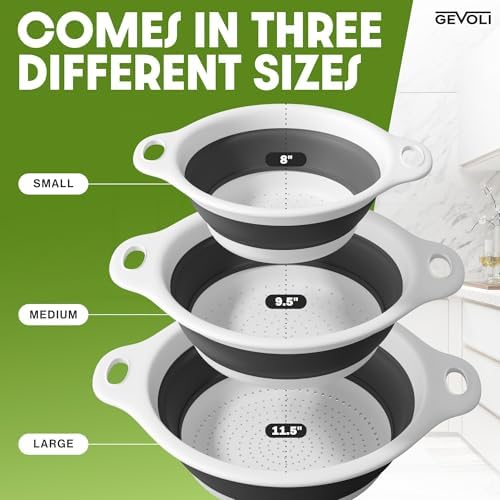Gevoli Collapsible Colanders Set for Kitchen Use