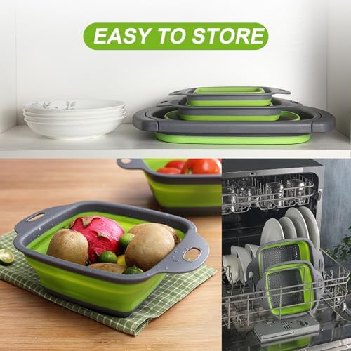 Perfect 3-Pack Silicone Strainer for Kitchen Essentials Ergonomic Design Premium Quality