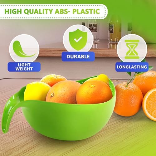 Rice Cleaning Strainer Bowl with Handle