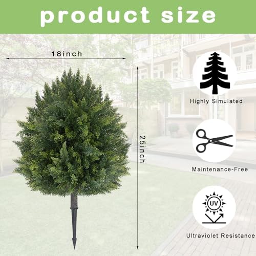 Vechor 2-Piece UV-Resistant Artificial Cypress Topiaries