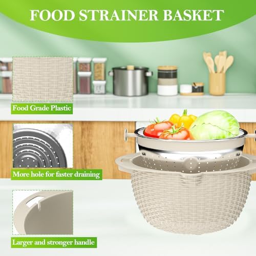 4-in-1 Colander with Bowl Set - Rotatable Strainers for Kitchen 1