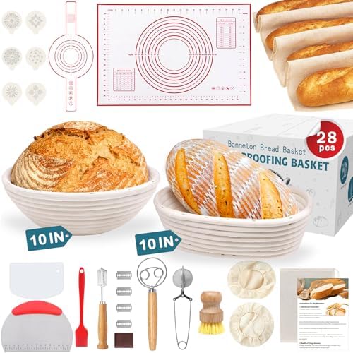 AliggbentSourdough Baking Kit with Banneton Proofing Baskets
