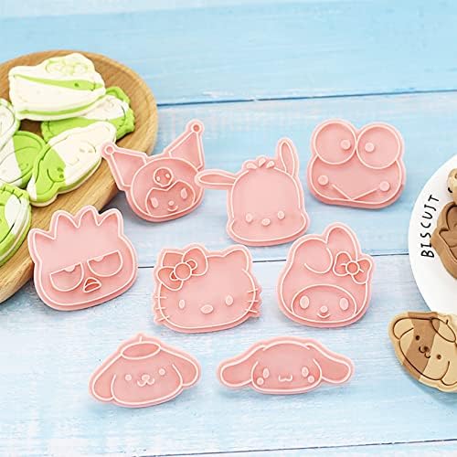 ROFOLO 8-Piece Mini Cartoon Cookie Cutters with 3D Raised Design