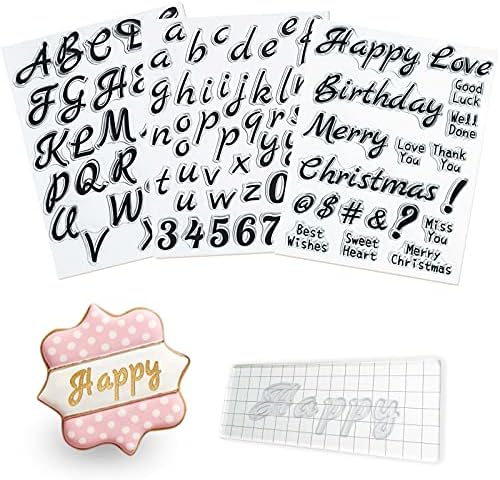 JekiiNova 4-Piece Letter Stamps for Cookie Baking