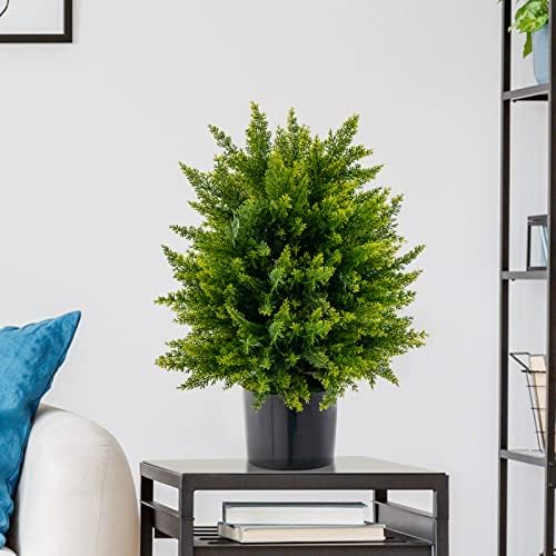 Goplus 215 Artificial Cedar Topiary Ball Tree Set of 2