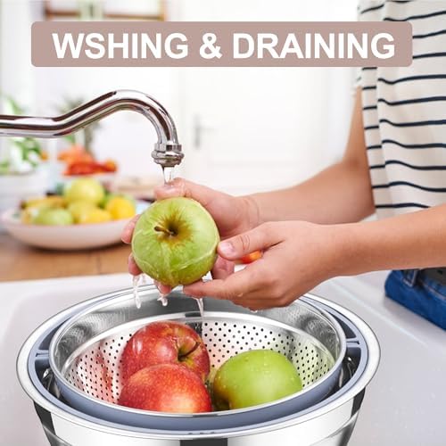 Stainless Steel Colander Set with Mixing Bowl