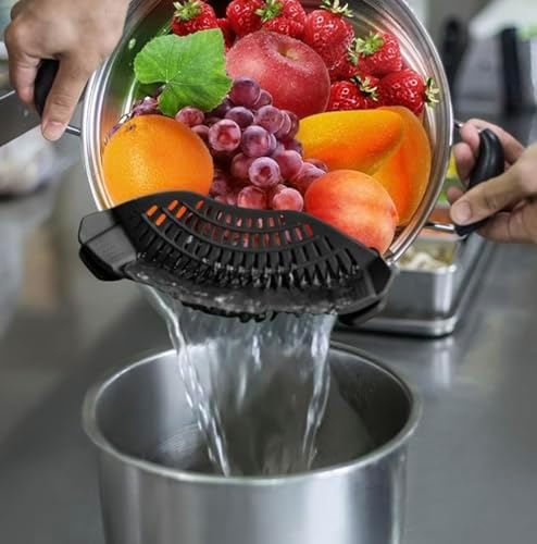 Clip-On Silicone Food Strainer Versatile Durable for Kitchen Use