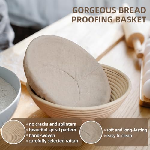 Kikcoin Banneton Proofing Baskets Set of 2