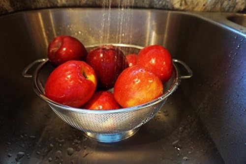 5-Quart Precision Pierced Stainless Steel Colander Silver