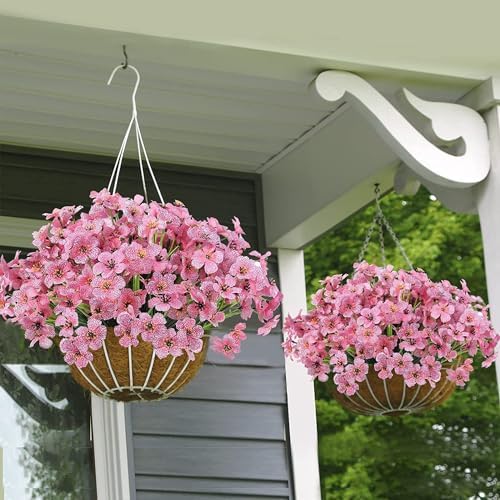 2-Piece Fake Violet Green Plants Outdoor Indoor Fake