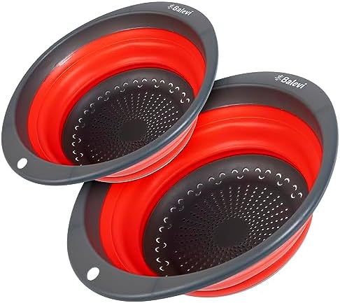 Elevate Your Kitchen with Balevi 2-Piece Silicone Collapsible Strainer Set