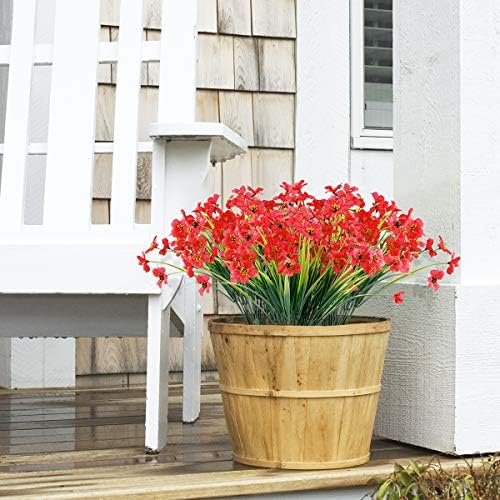 Elevate Your Porch Decor with Deep Red Faux Flowers