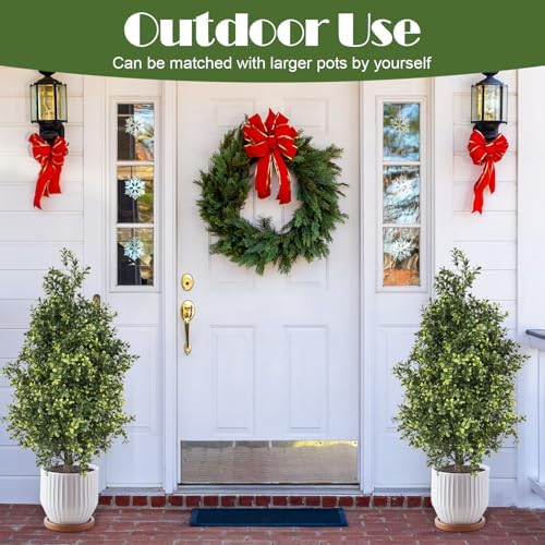 2-Piece Fake Boxwood Topiary for Indoor Outdoor Spaces