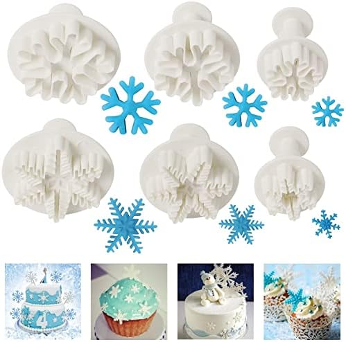 Snowflake Cookie Cutter Set - 6PCS Christmas Cake Decor